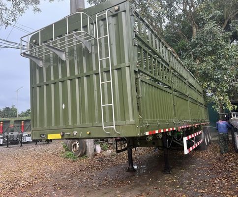 3 oder 4 Achsen 60 Tonnen Seitenwand und Zaun Pfahl Zaun Halbanhänger für Lkw-Anhänger