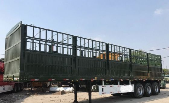 3 oder 4 Achsen 60 Tonnen Seitenwand und Zaun Pfahl Zaun Halbanhänger für Lkw-Anhänger