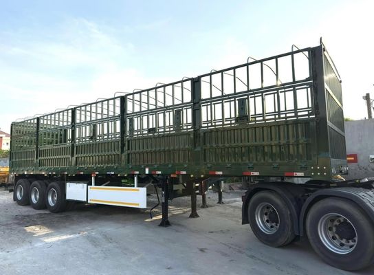 3 oder 4 Achsen 60 Tonnen Seitenwand und Zaun Pfahl Zaun Halbanhänger für Lkw-Anhänger