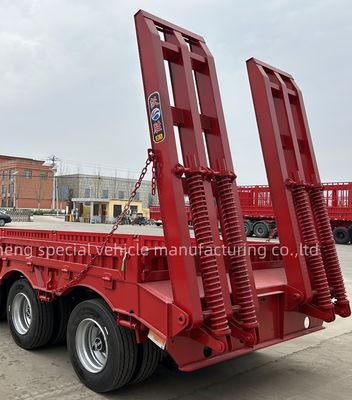 Wosheng 4 Achse Niedrigbett-Semi-Anhänger Niedrigbett-Niedrigjungen-Lkw-Anhänger mit Luftunterhängung