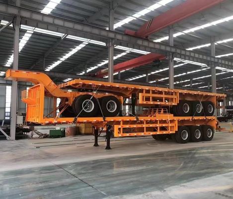 200 Tonnen maximale Nutzlast Wosheng Doppelverbindung Flatbed Semi-Trailer für Containertransport