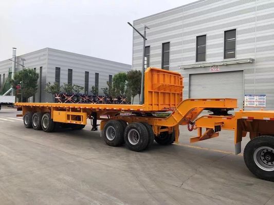 200 Tonnen maximale Nutzlast Wosheng Doppelverbindung Flatbed Semi-Trailer für Containertransport