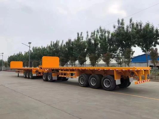 200 Tonnen maximale Nutzlast Wosheng Doppelverbindung Flatbed Semi-Trailer für Containertransport