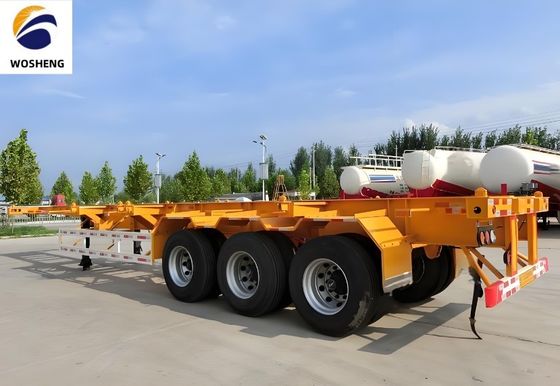 Maximale Nutzlast 30000 kg 12,4 m 3 Achsen 40 Fuß Lkw Anhänger Chassis Skelett Halbanhänger