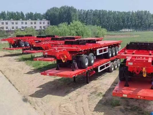 13500x2500x1600-3100mm Doppelverbindung Flachbett-Lkw-Anhänger für Containertransport