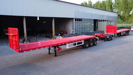 13500x2500x1600-3100mm Doppelverbindung Flachbett-Lkw-Anhänger für Containertransport