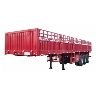 WS 60T 3 Achsen Stahl Hochseite Zaun Semi-Anhänger für schwere Transportfracht erschwinglich