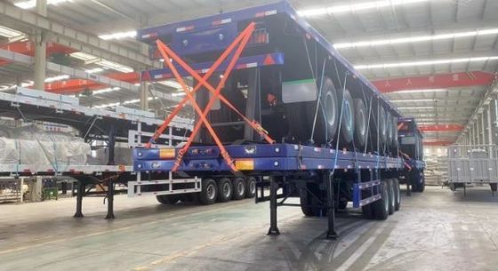 40 ft 2 3 Achsen Flachbett-Semi-Anhänger Schwerlast- und robuste Flachbett-Anhänger für Lkw