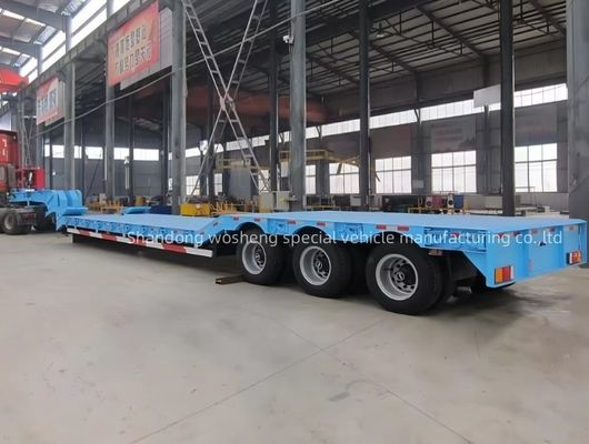 Lkw-Anhänger mit 3 Achsen Hydraulischer Niedrigbett-Halbanhänger für den Transport schwerer Ausrüstung