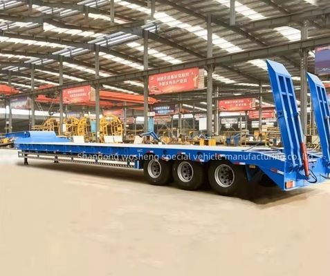 Lkw-Anhänger mit 3 Achsen Hydraulischer Niedrigbett-Halbanhänger für den Transport schwerer Ausrüstung