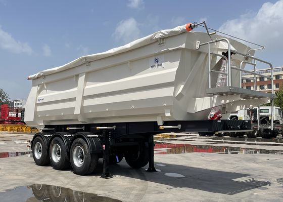 U-Form 3 Achse 4 Achse Hydraulischer Rücken Kipper Dump Semi-Anhänger für Baugewerbefahrzeuge