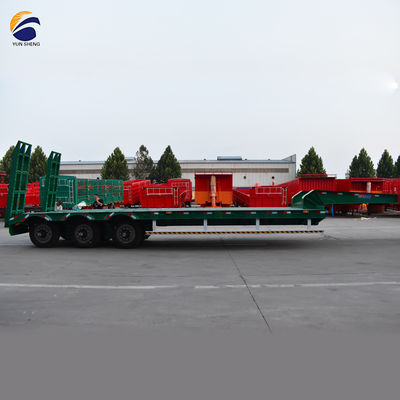 40ft Lowbody Low Bed Semi-Truck-Anhänger mit Rampe und SAF/FUWA/BPW/WOSHENG Achsen