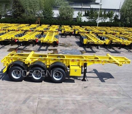 Mechanische Aufhängung Wosheng 3 Achse 20FT 40FT Container Chassis Skelett Halbanhänger