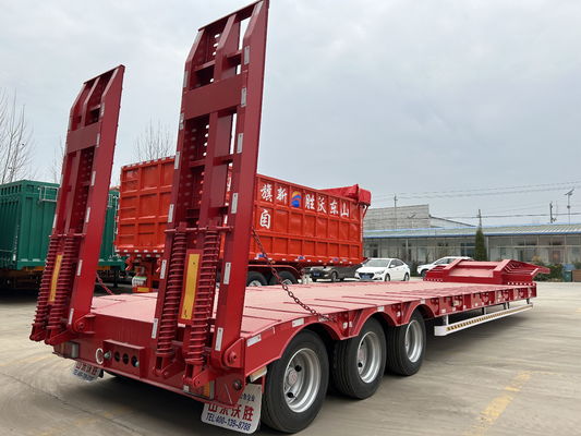 Bestseller 3 Achsen Niedrigbettbehälter Chassis-Lader Halbanhänger für schwere Ausrüstung