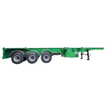 Wosheng 3 Achse Grün 20FT 40FT Container Chassis Skelett Halbanhänger
