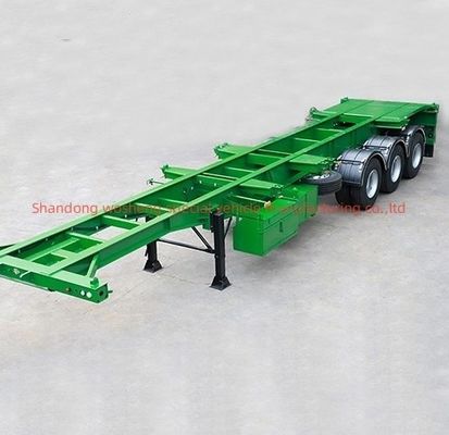 Wosheng 3 Achse Grün 20FT 40FT Container Chassis Skelett Halbanhänger
