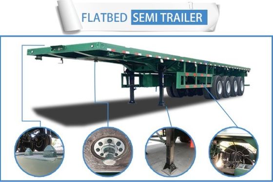 40ft Stahl Flachbett Semi-Trailer mit 90 w mm*13 Dicke mm*10 Schicht Blatt Feder