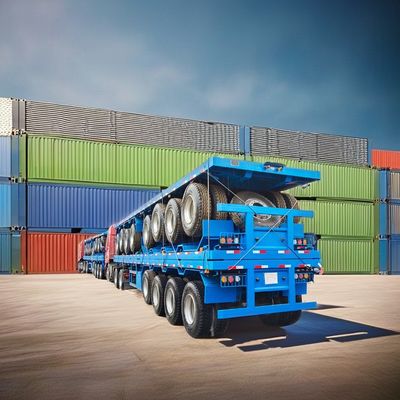 40ft Stahl Flachbett Semi-Trailer mit 90 w mm*13 Dicke mm*10 Schicht Blatt Feder