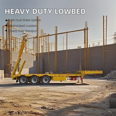 70 80 Tonnen ausdehnbarer Lowboy-Semi-Anhänger für den Transport schwerer Ausrüstungen im besten Fall