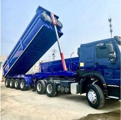Hintere hydraulische Aufzugs-Dump-Anhänger Last 40-80 Tonnen für den Transport von Sand-Kohlebergbau