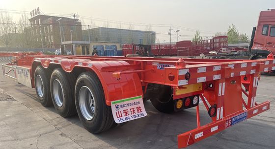 Wosheng angepasste Farbe 2 3 4 Achsen Lkw-Skelett Halbanhänger für Containerladen
