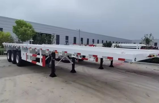 90 T Max Payload Stahl 20FT 40FT Container Flatbed Semi-Trailer mit 12r22.5 Reifen