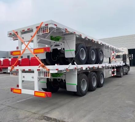 90 T Max Payload Stahl 20FT 40FT Container Flatbed Semi-Trailer mit 12r22.5 Reifen