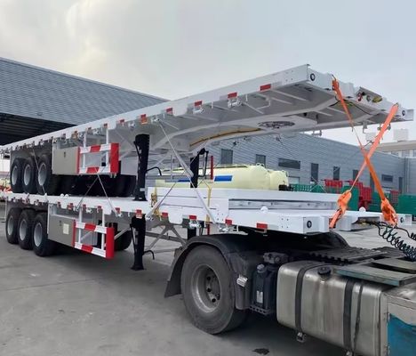 90 T Max Payload Stahl 20FT 40FT Container Flatbed Semi-Trailer mit 12r22.5 Reifen