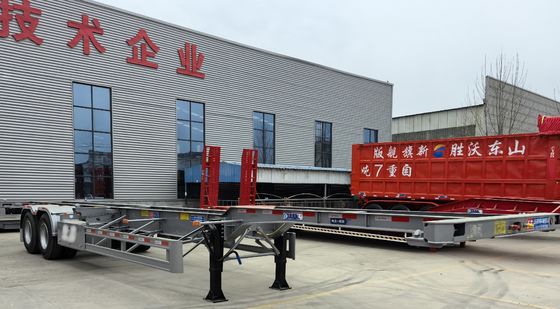 13 Tonnen Schaltcontainer Skelett Chassis Semi-Anhänger mit Drehschlössern für einfaches Laden