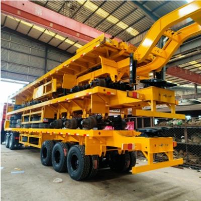 3 Achsen 60 - 80 Tonnen 20 - 45 Fuß flacher Behälter Halbanhänger mit maximaler Nutzlast 50000 kg