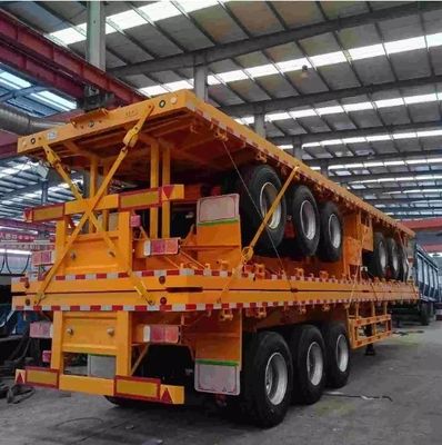 Flatbed Container Semi-Trailer 40FT 45FT 48FT Rand 9,00-22,5 optional 12400*2610*1550mm