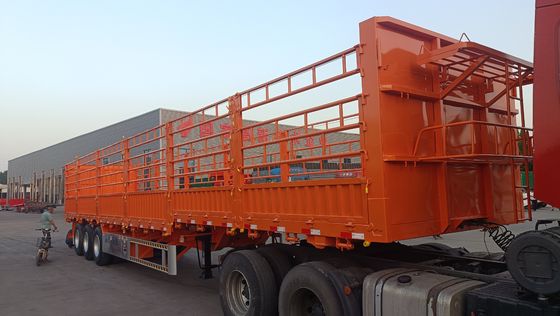 Wosheng 40-100 Tonnen Gebrauchsmittel Seitenwand Offene Viehzucht Gemüse Zaun Lkw Anhänger mit Zugstange