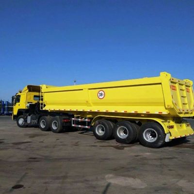 50 Tonnen schwerer, quadratisch ausgerichteter, 3-Achsen-Hinterbehälter mit hydraulischem Hubzylinder