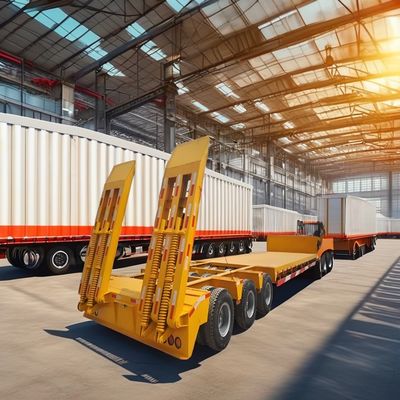 40ft 100 Tonnen niedrig liegender Semi-Trailer Die beste Option für Container- und Baggertransport