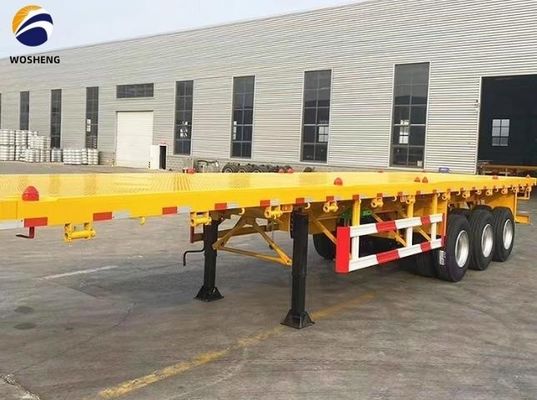 Mechanische Aufhängung 40ft Dreiachsige Flachbett-Semi-Anhänger für Container oder Maschinen