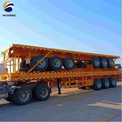 Mechanische Aufhängung 40ft Dreiachsige Flachbett-Semi-Anhänger für Container oder Maschinen