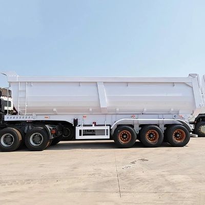 Direktes Schwerlastfahrzeug 3 Achsen 4 Achsen 50-80 Tonnen Hydraulischer Kipper Hinterbehälter