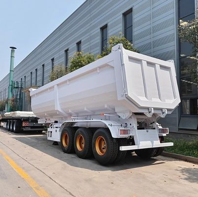U-förmiger Hydraulikzylinder 3 Achsen-Dump-Tipper-Hinterdump-Halbanhänger mit Blattspring