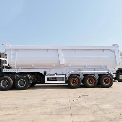 U-förmiger Hydraulikzylinder 3 Achsen-Dump-Tipper-Hinterdump-Halbanhänger mit Blattspring