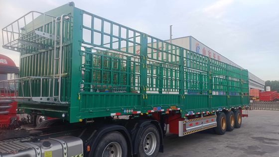 3/4 Achsen Zaun Stahlstange Halbanhänger für den Transport von Vieh und Gemüse