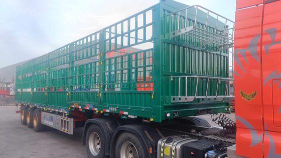 3/4 Achsen Zaun Stahlstange Halbanhänger für den Transport von Vieh und Gemüse