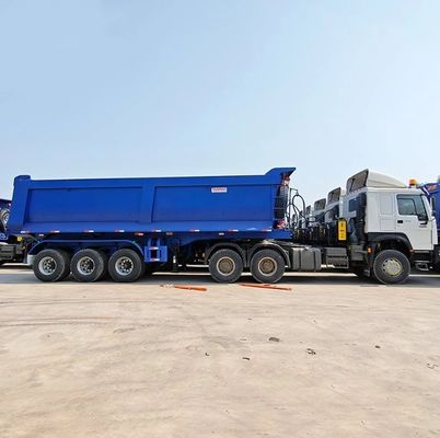 Schwerlast-Hydraulikzylinder 3-Achse 45cbm 50cbm U-förmiger Hinterkipp-Dump-Anhänger für Lastwagen