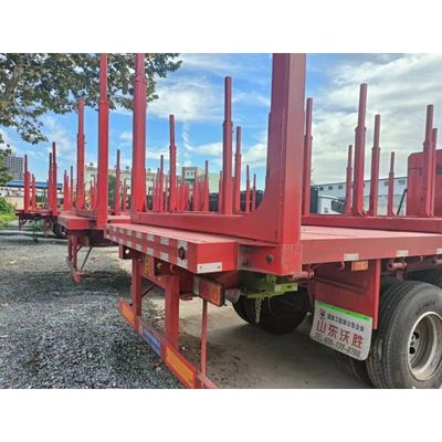 Transport-Logs und Verstärkung mit unseren 3-Achsen Holz Flatbed Semi-Trailer King Pin Optionen