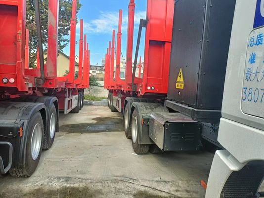 Transport-Logs und Verstärkung mit unseren 3-Achsen Holz Flatbed Semi-Trailer King Pin Optionen