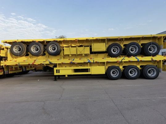 12R22.5 40/45ft 60 Tonnen Flachbett-Halbanhänger Stahlcontainer Flachbett-Lkw-Anhänger