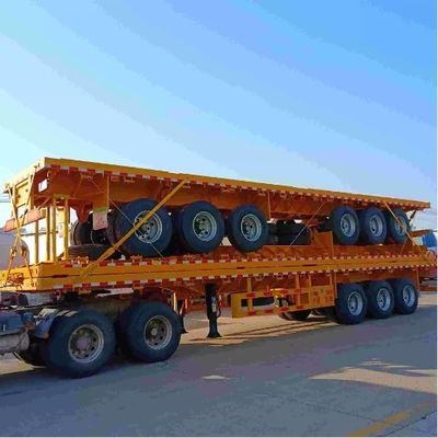 Hochkapazität 40ft Flatbed Container Trailer mit 3 Achsen und 12400x2610x1550mm Größe
