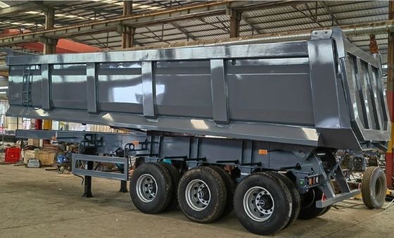 3/4 Achsen Hydraulischer Rücken-Dump Halbanhänger Tipper für Kundenanforderung