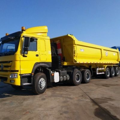 End-Tipping-Semi-Anhänger für Heck-Dump-Style-Tipper-LKW-Anhänger 4 Achsen Hydraulik