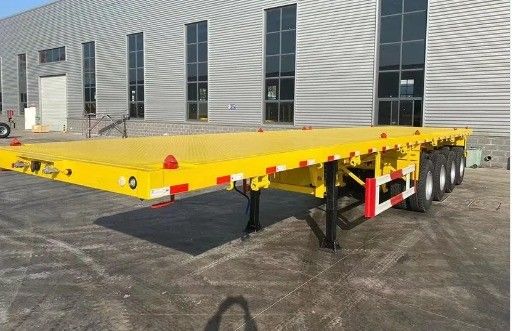 Lastwagenanhänger 20ft 40ft Flatbed Container Halbanhänger mit Dual Line Bremssystem