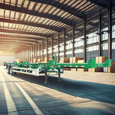Leaf Spring 28 Tonnen/Stück Stahl-Skelett-Halbanhänger für den Containertransport im Hafen